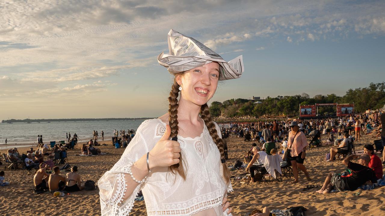 Mikaela Caldwell gives the Mindil Beach event a thumbs up. Picture: Pema Tamang Pakhrin