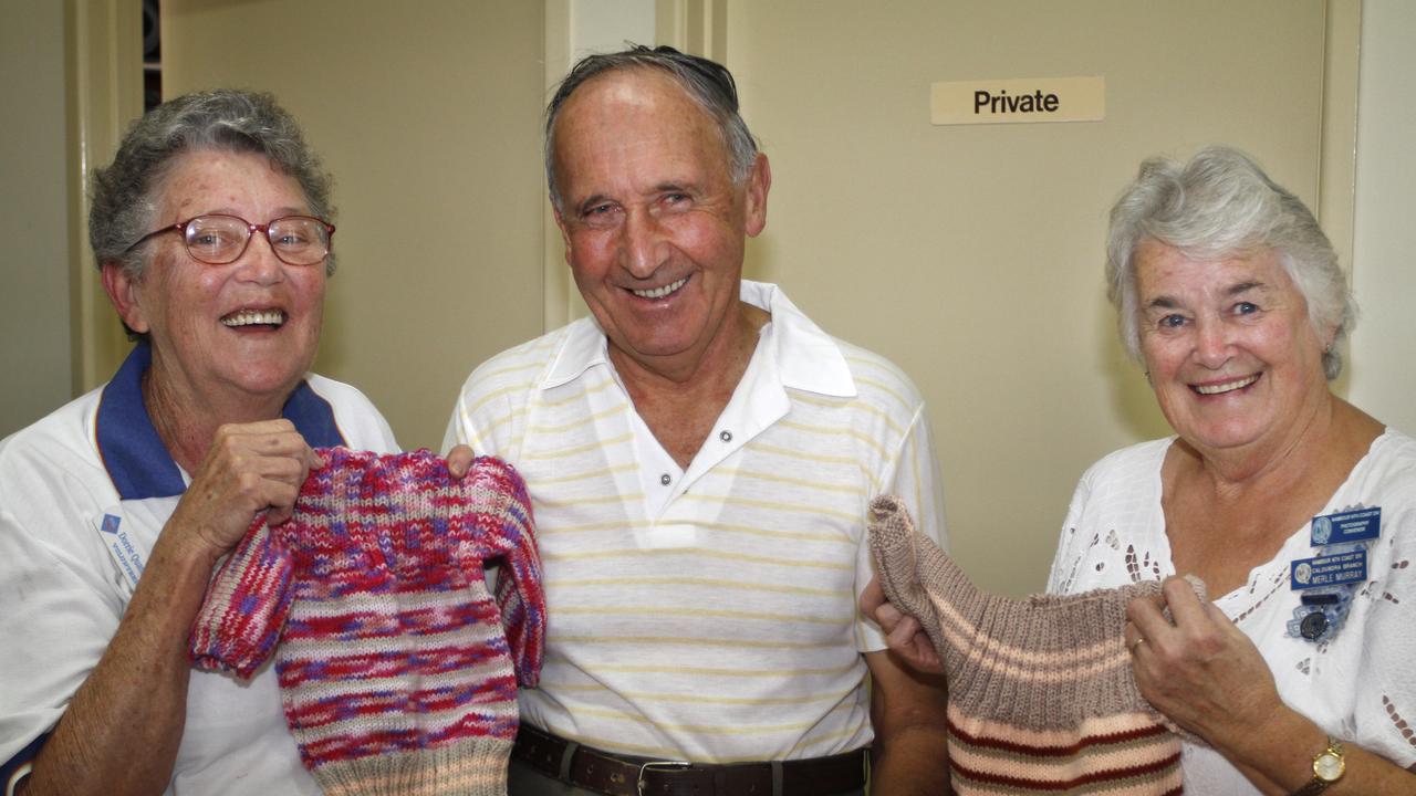 Dorothy Quantrell (left) helps celebrate the 21st anniversary of the CWA Caloundra branch in 2011. Picture: Contributed.