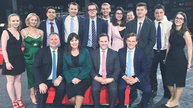 The state’s youngest MP Taylor Martin, 26, (Bottom right blue tie) has been accused of branding someone a ‘Nazi’.