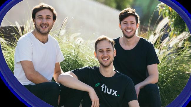 Co-founders of Flux Finance (left to right) Justin Joffe, Gustavo Hoirisch and Brett Joffe. Picture: Supplied