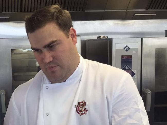 Kent Tomsett pictured whiel working as a chef in the kitchen at Lord's. Picture: Supplied