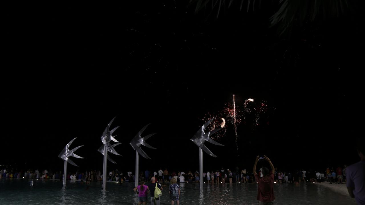 Fireworks ended the last night of Chinese New Year festivities in Cairns. Picture: Kate Stephenson