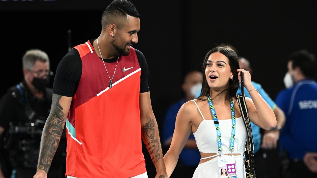 Hatzi has been travelling and supporting Kyrgios. (Photo by Quinn Rooney/Getty Images)