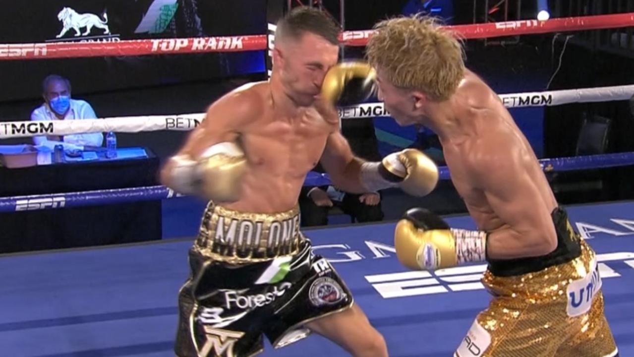 Aussie Jason Moloney was knocked out by Japanese legend Inoue.