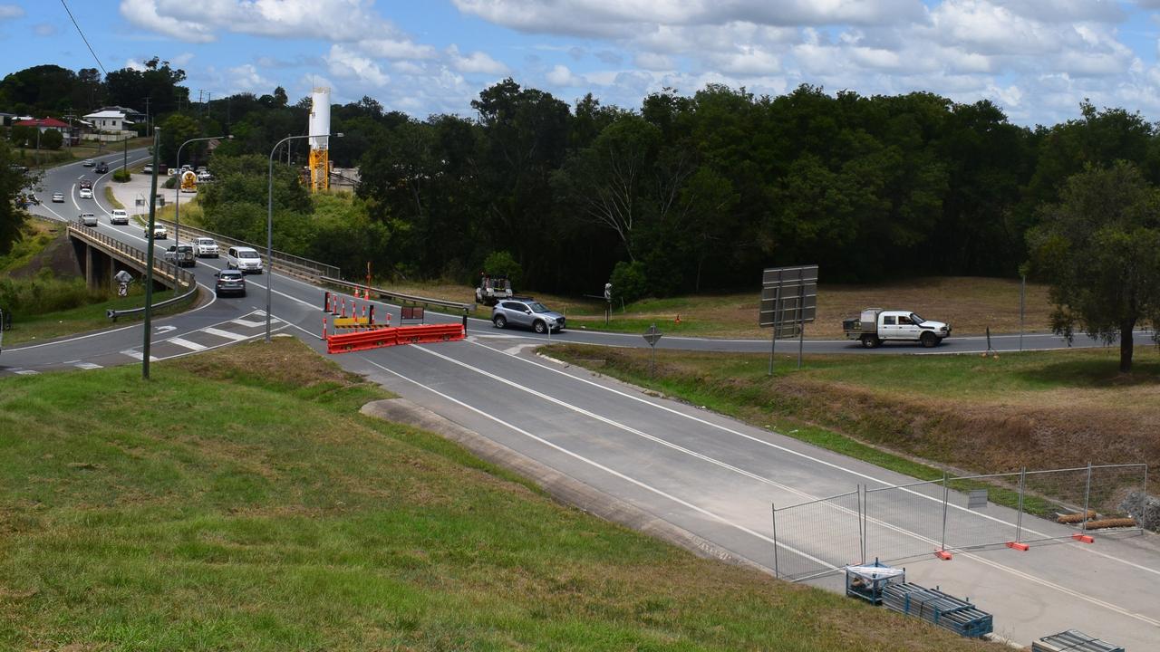 Repair works on the Normanby Bridge overpass in Gympie. Pictures: Josh Preston