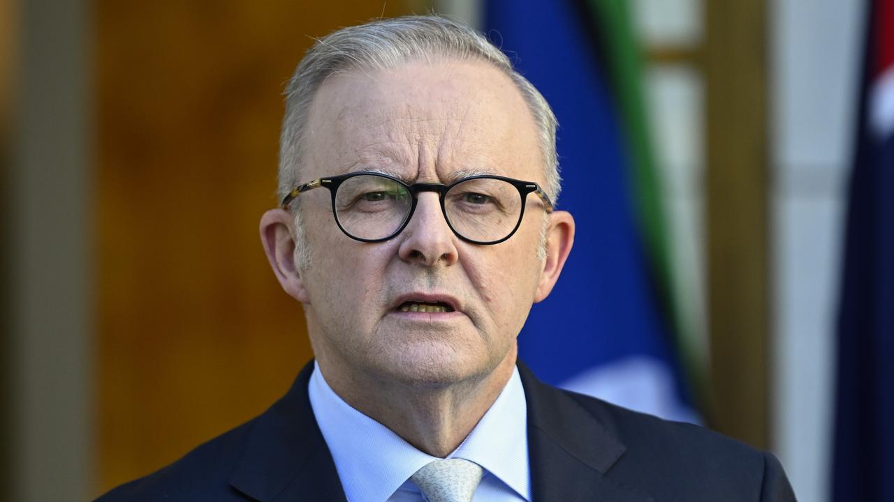 Anthony Albanese will outline his vision for his second-term government at the National Press Club on Tuesday. Picture: NewsWire/ Martin Ollman