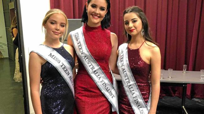 Junior Miss Teen Australia Brianne Ninness, top seven senior finalist Madisyn Ninness and Danni Baker. Picture: Contributed