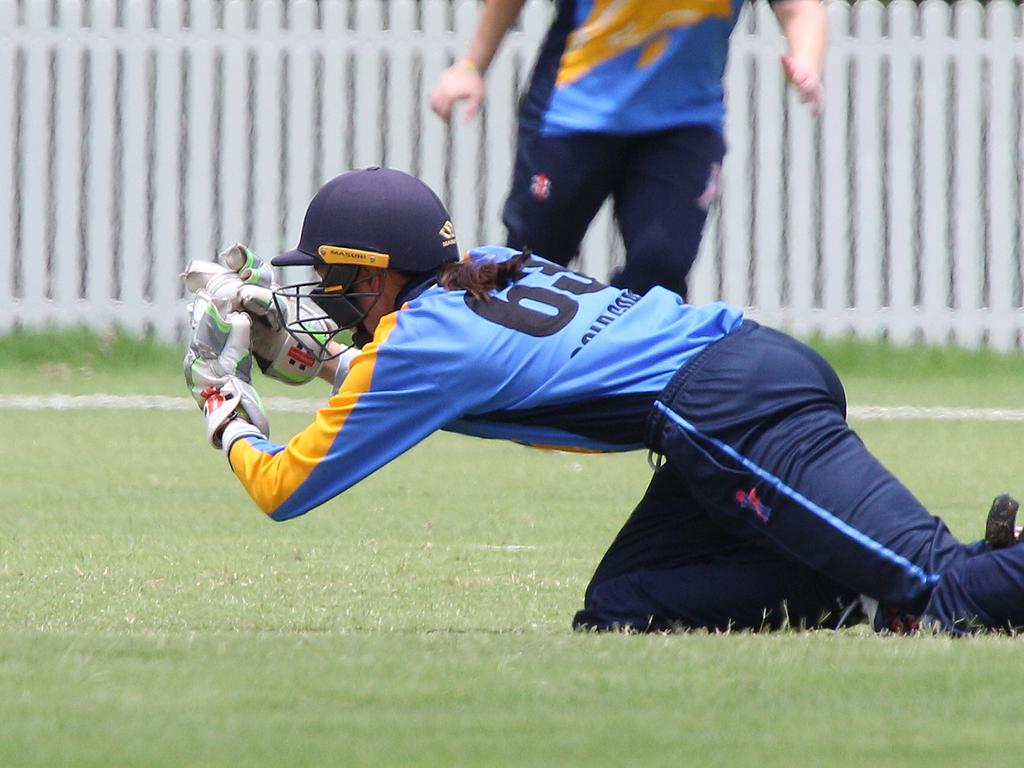 Katherine Raymont Shield women's cricket - Gold Coast Dolphins vs Wynnum-Manly/Redlands at Bill Pippen Oval, Robina. Dolphins Keeper Chelsea Gan ( Out ). Pic Mike Batterham