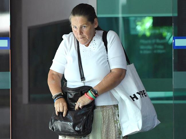 Witness, Theresa Flynn is seen leaving the Brisbane Coroners Court. Picture: AAP Image/Darren England