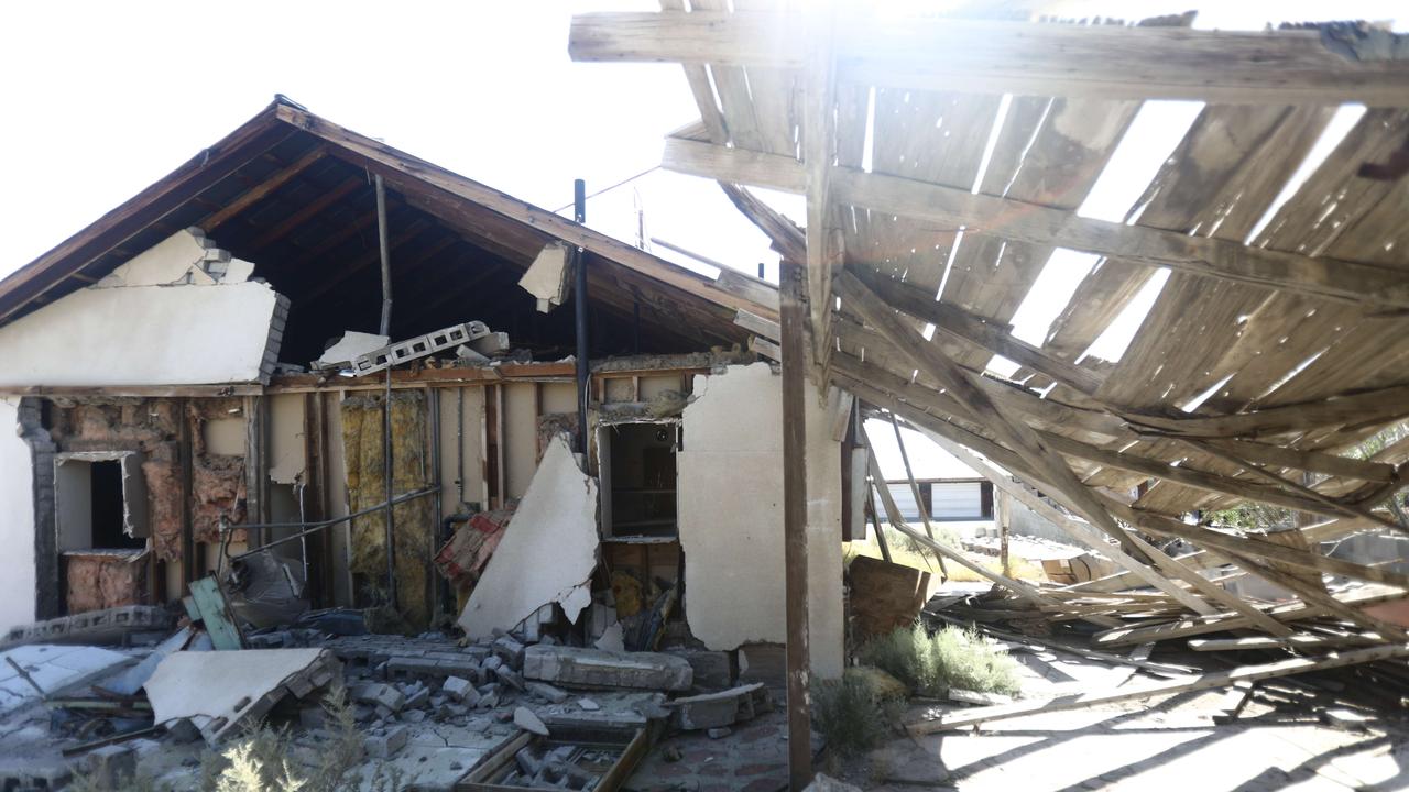 A house is damaged after a 7.1 magnitude earthquake struck in the area in Trona, California. Picture: AFP