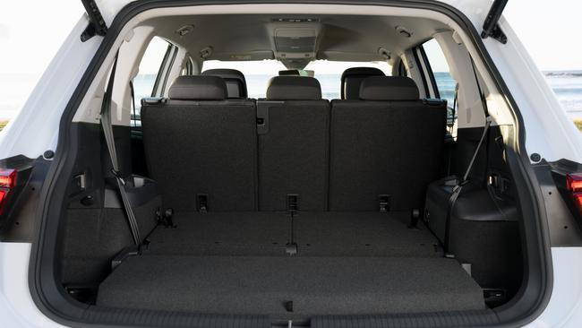 Boot space in the Volkswagen Tiguan Allspace with the third row collapsed.