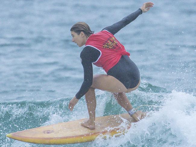 Early Saturday heats of The Burleigh Heads Boardriders Single Fin Festival. Picture: Glenn Campbell