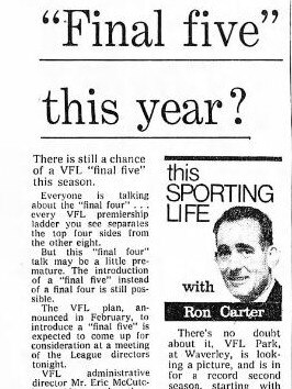 News report on the possible mid-season introduction of the final five in 1971.