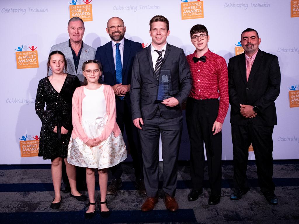 Kai Poulton with John-Paul Langbroek MP, David Janetzki MP and the Whitby Family. Picture: MRP Images