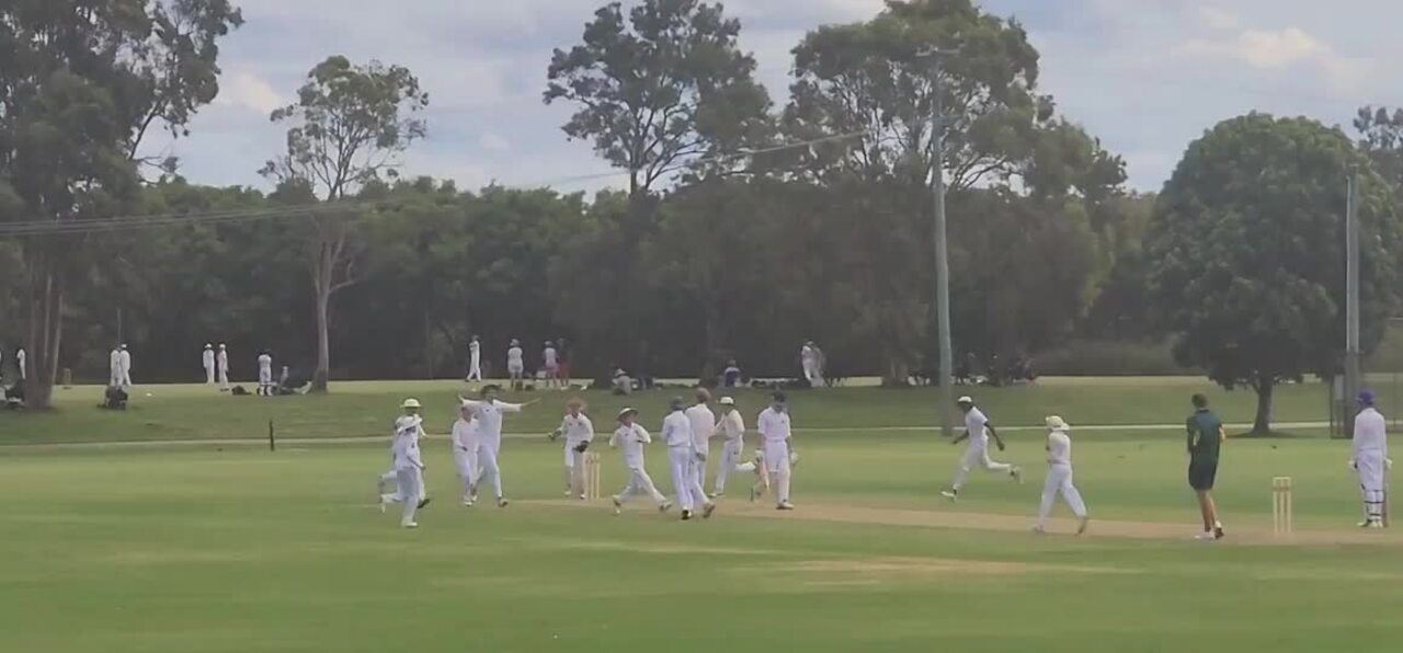 Spencer Tsingos took a hattrick and four wickets in the one over playing 