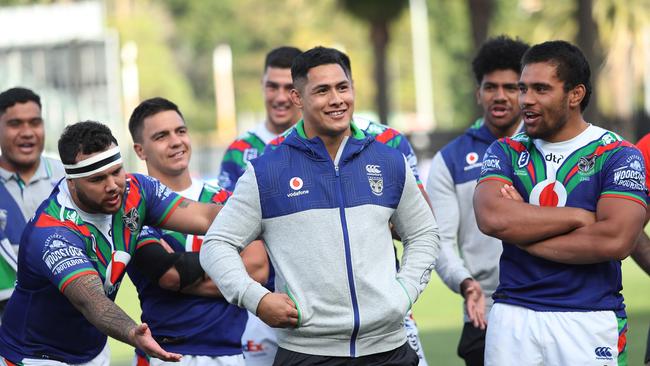 A happy Warriors Roger Tuivasa-Sheck after the Warriors v Manly NRL match at Central Coast Stadium, Gosford.