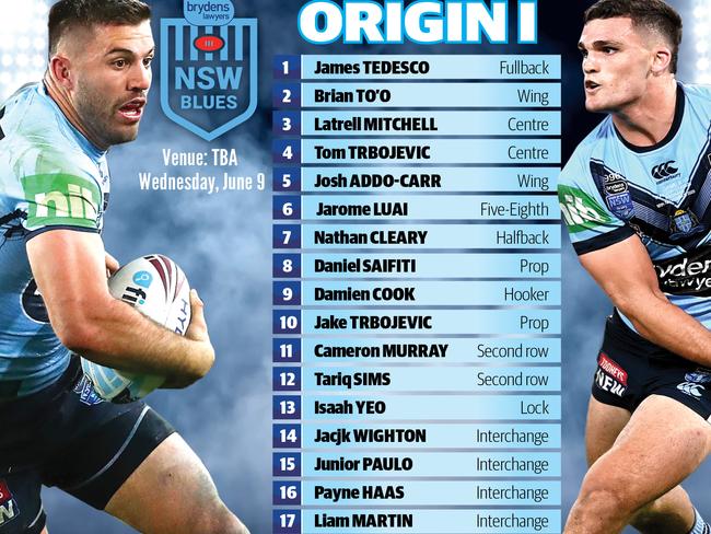 Brad Fittler’s Origin I team.