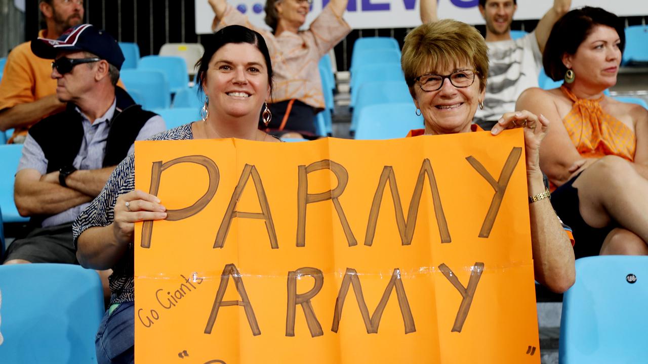 Super Netball game between Fever and Giants at Cairns pop up stadium. Vani Woods and Cheryl Green. PICTURE: STEWART McLEAN