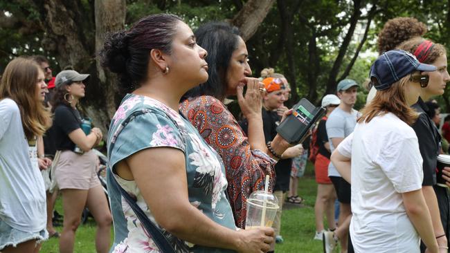 Territory Families minister Ngaree Ah Kit was among the hundreds of Territorians who attended an Invasion Day protest at Civic Park on Friday, January 26. Picture: Zizi Averill