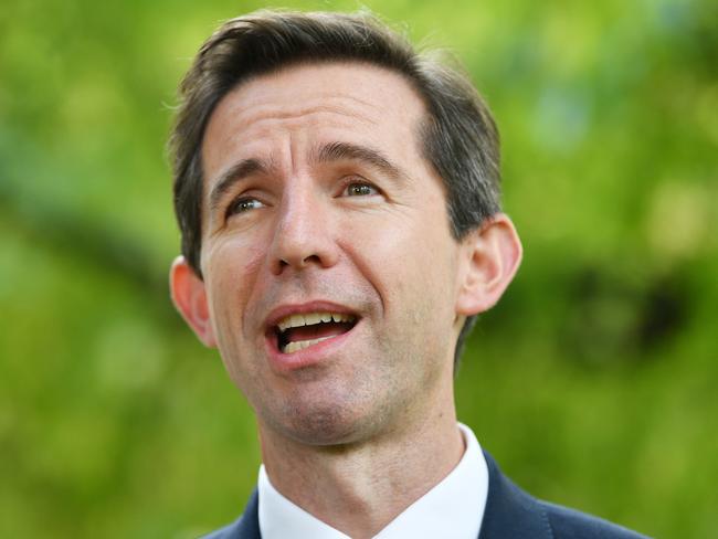 Education Minister Simon Birmingham claims the Turnbull Government’s reforms will ease the financial burden of childcare. Picture: AAP