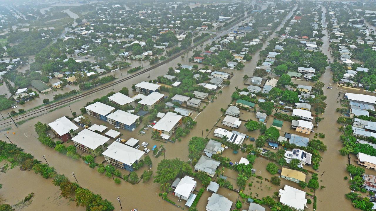 Townsville floods. Aerial damage of Railway Estate from a helicopter. Picture: Zak Simmonds