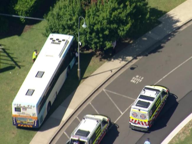 Emergency services at Macarthur Anglican School. Picture: 7 News