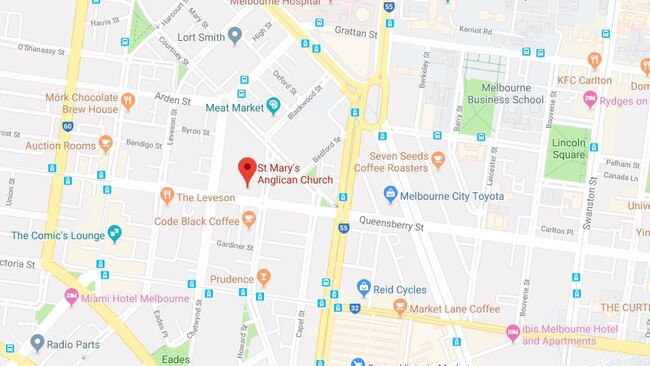 A man has been arrested near St Marys Anglican Church on Queensberry Rd, North Melbourne.