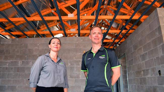 Siblings Andrea Moriarty and Damien Moriarty from Killarney Homes at one of their projects in Zuccoli. Picture: Justin Kennedy