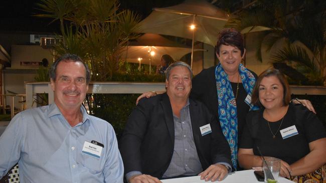 NQBP chairman Brad Fish, Whitsunday Mayor Andrew Willcox and wife Raylene Willcox, and (standing) Karenne Williams of Bowen State School at the Reconciliation in Action event at Grand View Hotel, Bowen. Picture: Kirra Grimes.