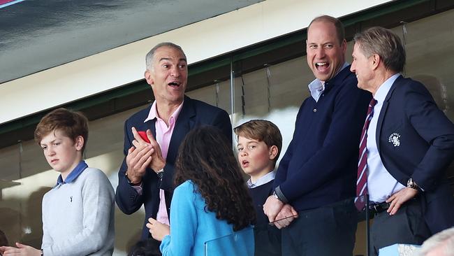 The Prince of Wales was joined by Villa chairman Nassef Sawiris. Picture: Nathan Stirk/Getty