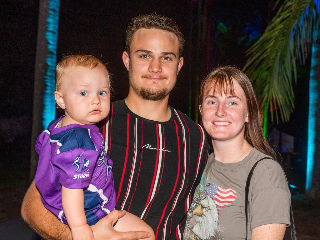 Xavier and Zac Mason with Maranda Yates at Daly Bay Illuminate Queens Park Goldsmith Street, East Mackay Thursday 5 October 2023 Picture:Michaela Harlow