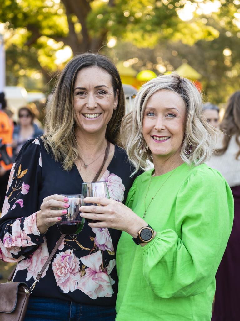 Amanda Ryan (left) and Karen Ward at the Festival of Food and Wine of Carnival of Flowers 2022, Saturday, September 10, 2022. Picture: Kevin Farmer