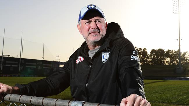 Bulldogs rugby league coach Dean Pay poses for a portrait at Belmore Oval, ahead of the Bulldogs V Parra game this weekend. Picture: Brett Costello