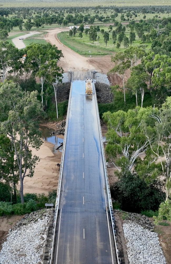 The new Sheldon Bridge over the Isaac River will link Pembroke Resources’ Olive Downs Complex, a steelmaking mine near Moranbah, to the public road network. Picture: Contributed