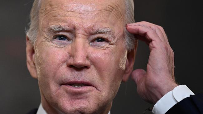 Joe Biden speaks on legislation in the State Dining Room of the White House during the week. Picture: AFP