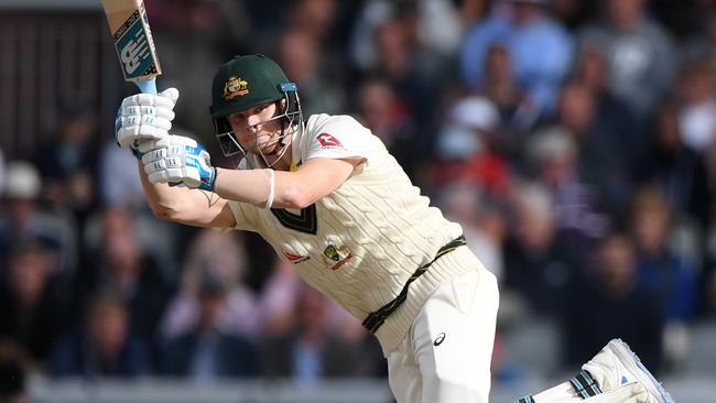 Steve Smith looks for runs in Australia’s second innings. Picture: Getty Images