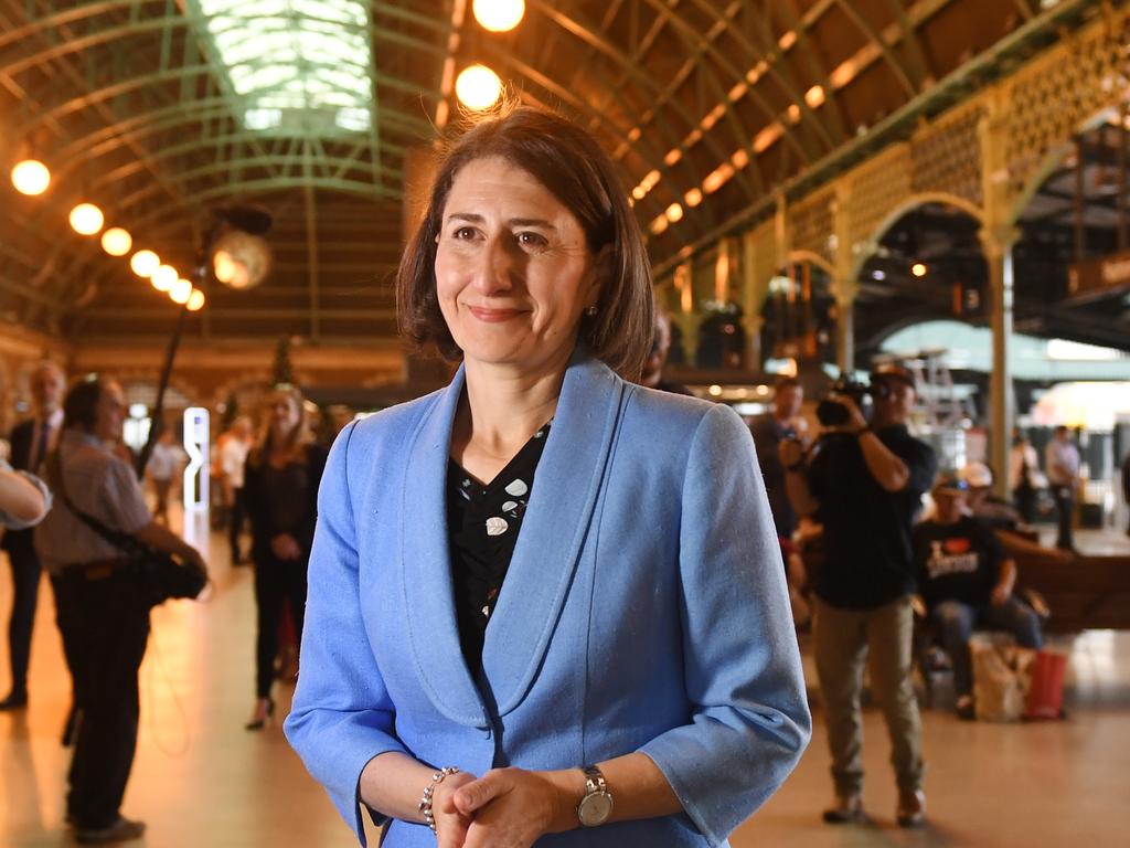 New South Wales Premier Gladys Berejiklian at Central Station on December 4, 2018. The NSW Government has also pledged to start work on a fast rail network. 