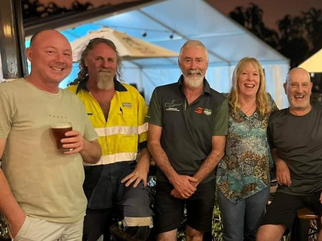 Peter Desalis (second from the left and wearing high vis) hours before he tragically passed away in a crash at Noonamah. Photo: Supplied.