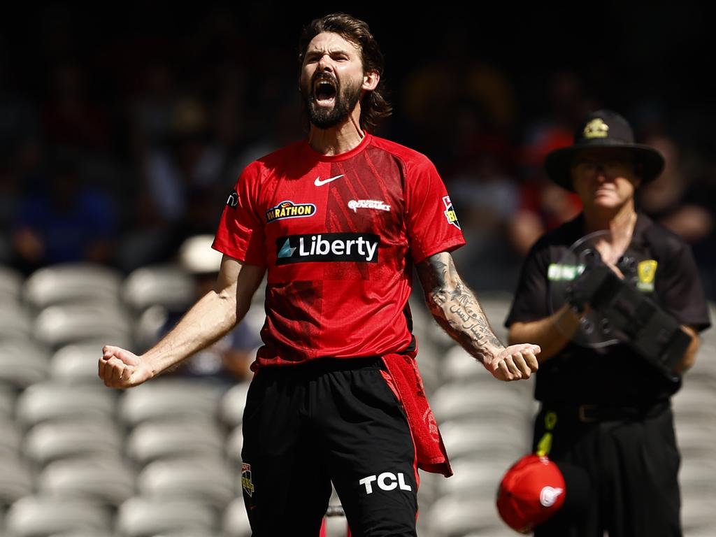 Kane Richardson celebrates a wicket. Picture: Darrian Traynor/Getty Images