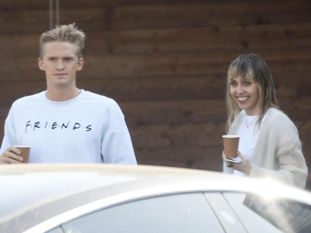 Miley Cyrus and Cody Simpson pictured together on a coffee run to Blue Bottle Coffee in Studio City on October 13, 2019. Picture: Backgrid