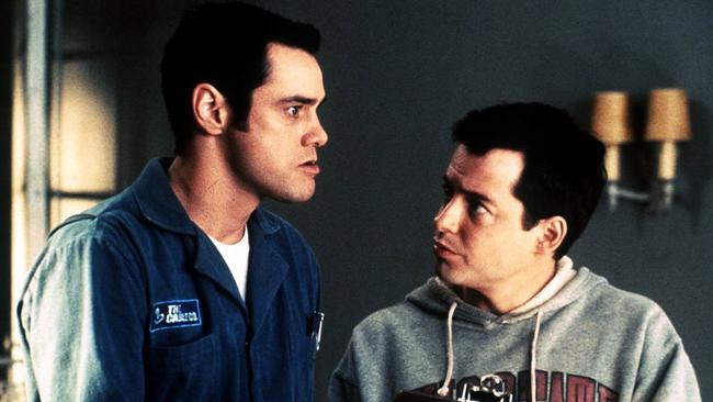 Jim Carrey and Matthew Broderick in a scene from The Cable Guy.