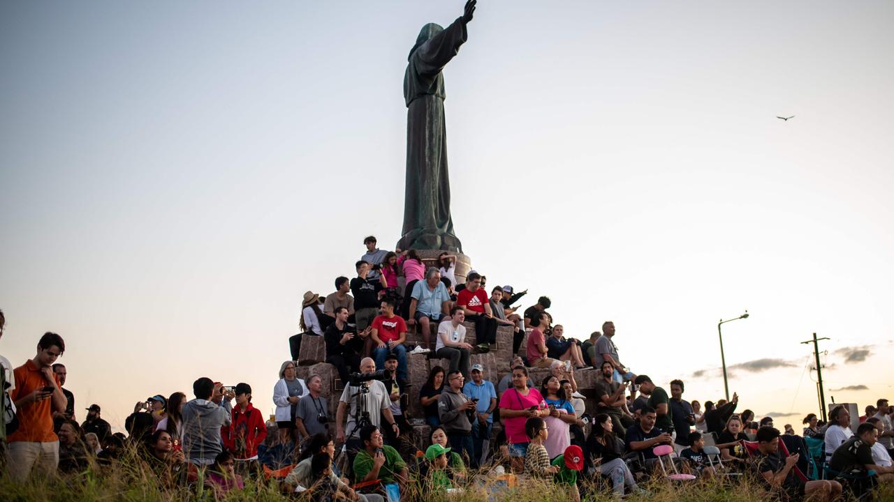 People await the launch of the SpaceX Starship from Starbase near Boca Chica, Texas, on October 13, 2024, for the Starship Flight 5 test. Picture: AFP.