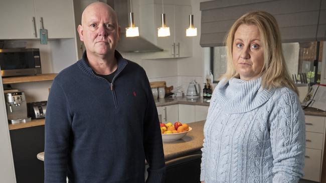 Matt and Andrea Cooper of Mornington who are waiting for a refund from Flight Centre. Picture: CHRIS KIDD