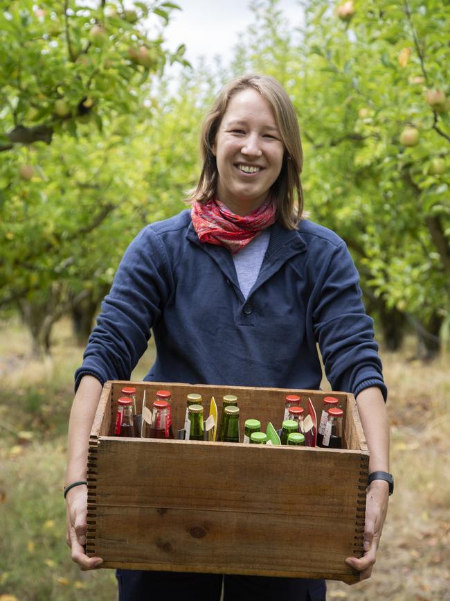 Rowena Clark-Hansen, whose family runs Frank's Cider at Franklin. It is one of many craft cider businesses forming part of the Tasmanian Cider Trail. Picture: Chris Phelps