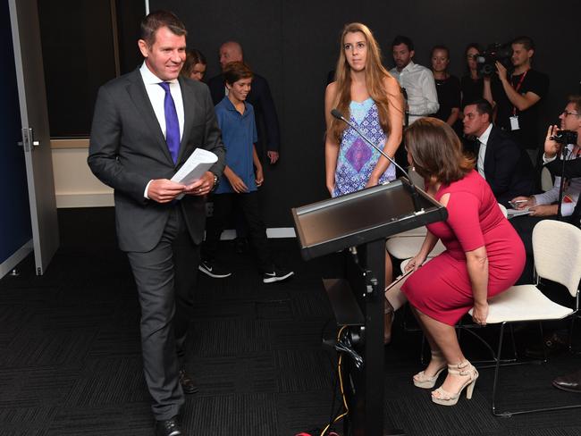 Premier Mike Baird addresses the media yesterday. Picture: AAP