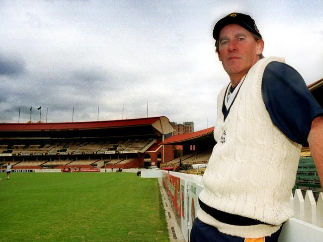 David Hookes at the Adelaide Oval as Victorian coach in 2002. Picture: Mark Calleja