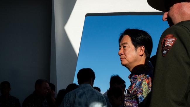 Taiwan President Lai Ching-te visits the USS Arizona Memorial at Pearl Harbor in Honolulu, Hawaii. Picture: Akio Wang/AFP