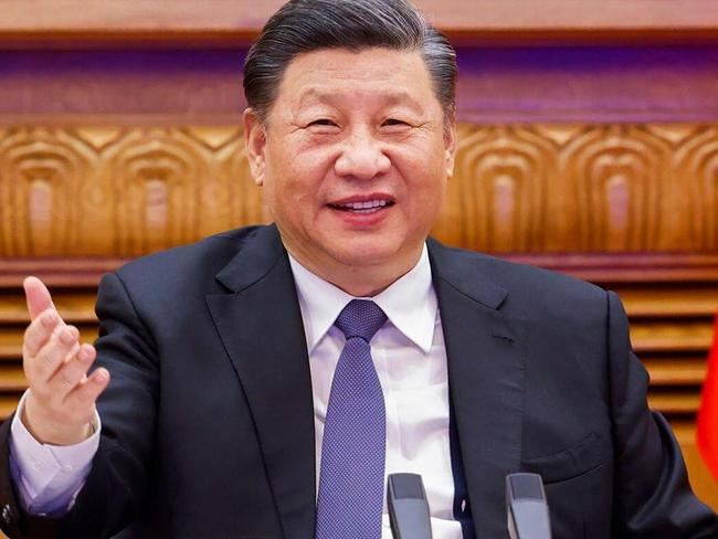 President Xi on a video call with President Biden last year. In a letter he says China is “willing to make efforts with the US”. Picture: HUANG JINGWEN/XINHUA/ALAMY LIVE NEWS/The Times