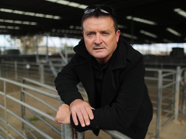 Numurkah real estate agent Darren Scott from Gagliardi Scott Real Estate has the hard and sad job of trying to sell family dairy farms across the district. Picture: Alex Coppel