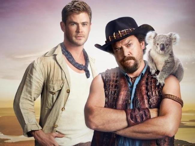 Chris Hemsworth and Danny McBride in the Tourism Australia Dundee Movie advertisement. Picture: Tourism Australia